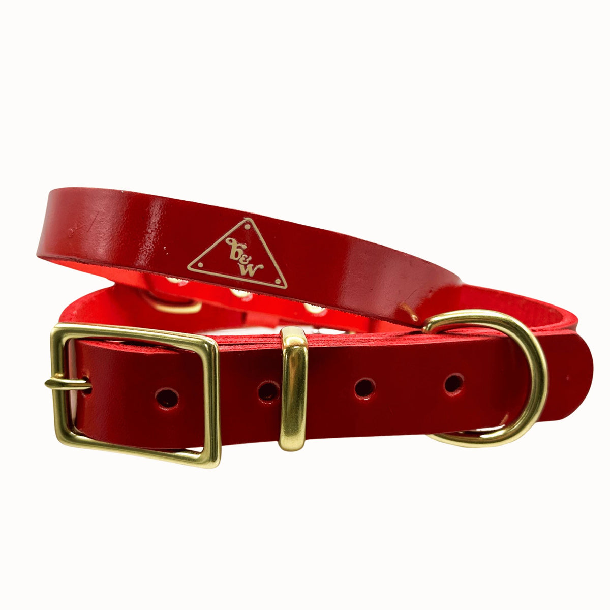 The Cleo Designer Inspired Red Leather Dog Collar