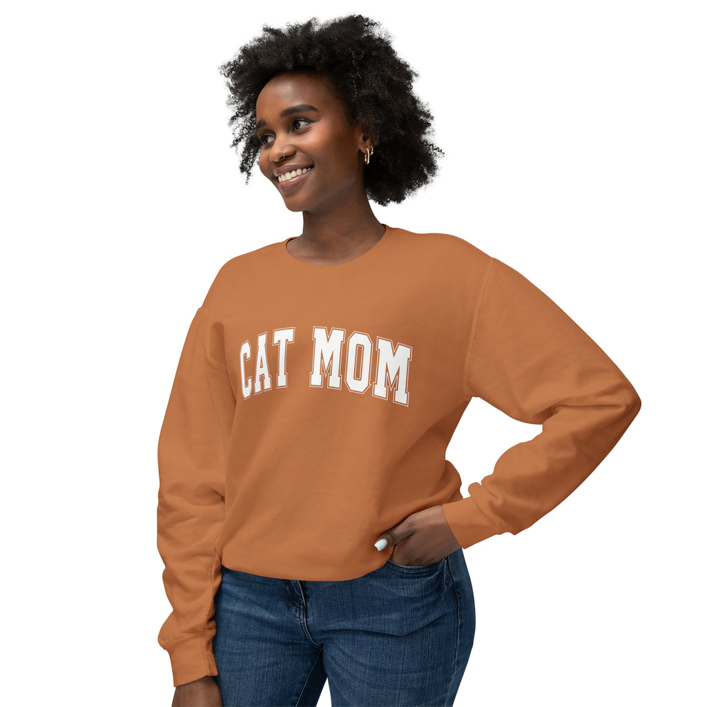 Cat Mom Varsity Crewneck Sweatshirt - Bark and Willow