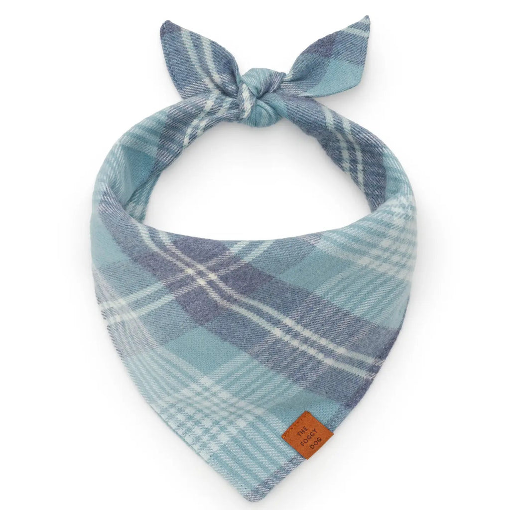 Blue Frost Flannel Holiday Dog Bandana - Bark and Willow