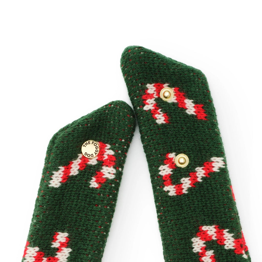 Candy Canes Knit Dog Bandana - Bark and Willow