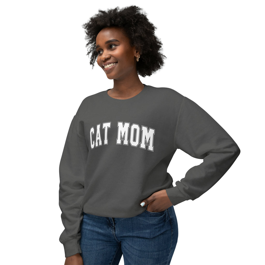 Cat Mom Varsity Crewneck Sweatshirt - Bark and Willow