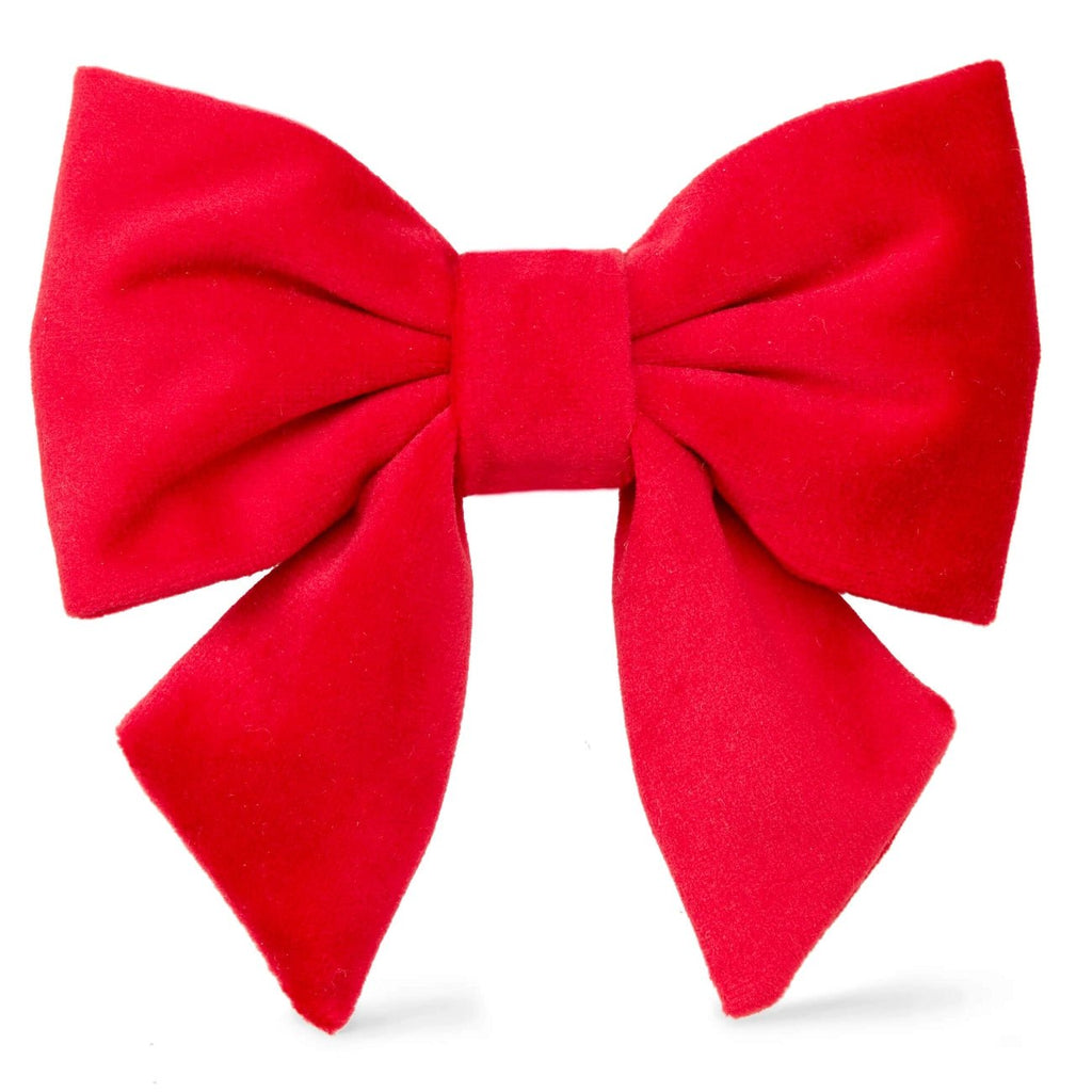 Cranberry Velvet Lady Dog Bow - Bark and Willow