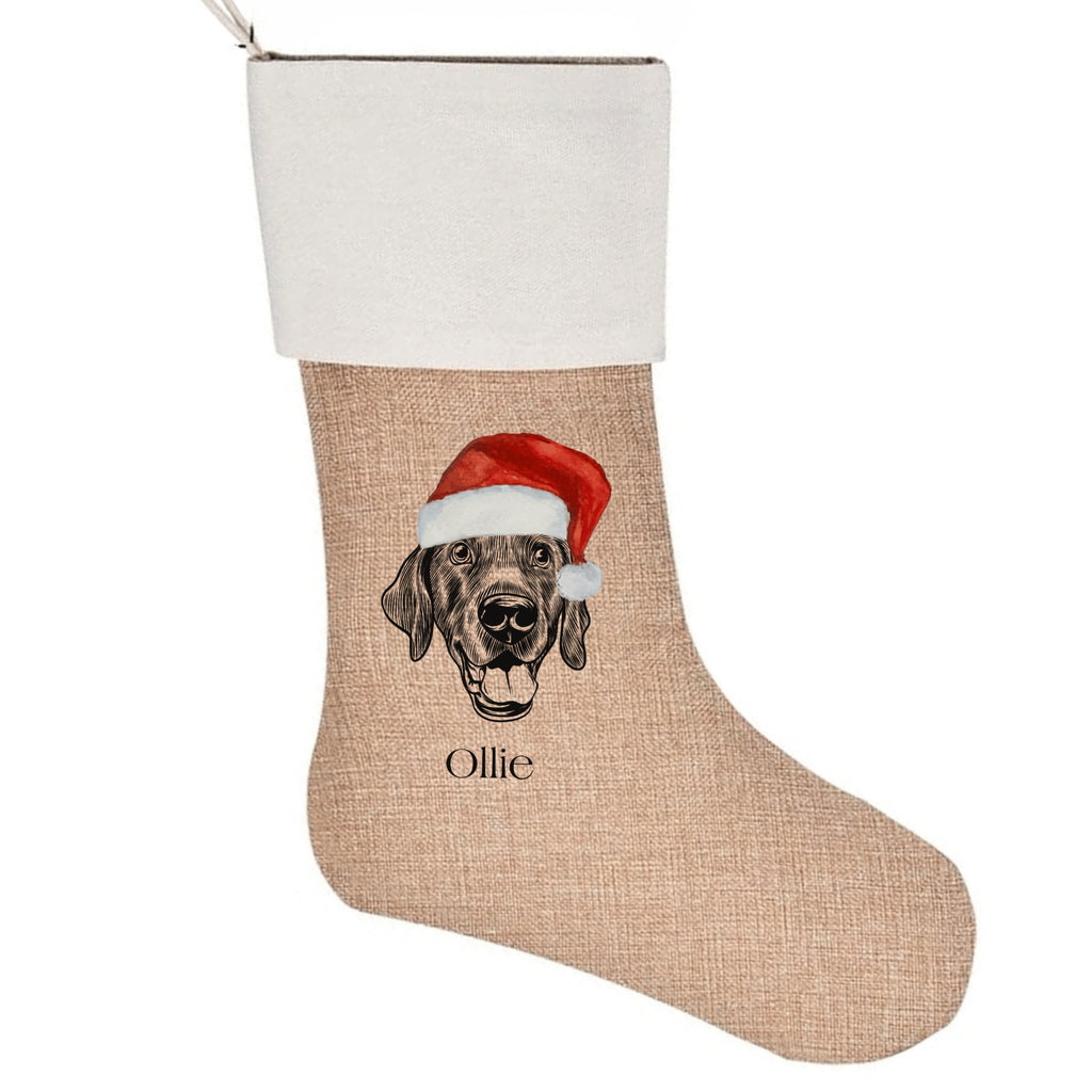 Custom Pet Portrait Christmas Stocking - Bark and Willow