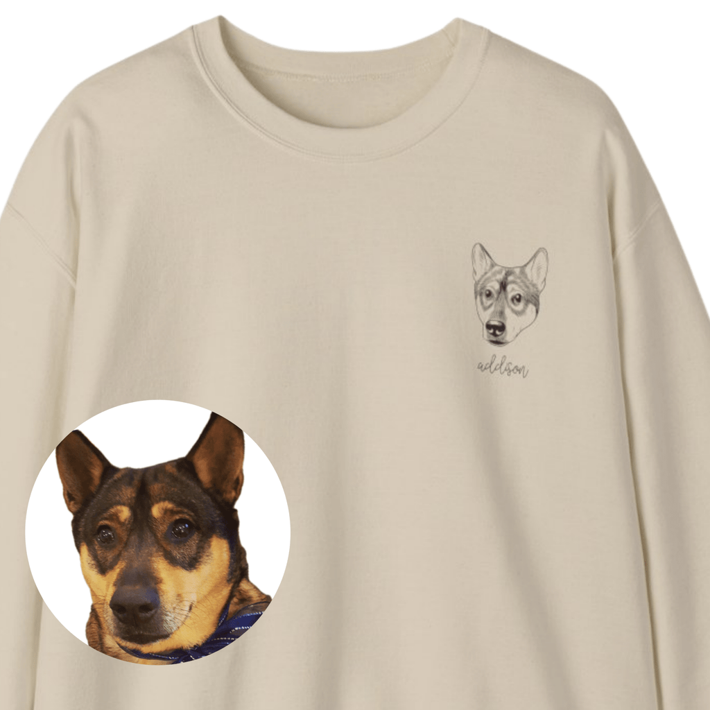 Custom Pet Portrait Crewneck Sweatshirt - Bark and Willow