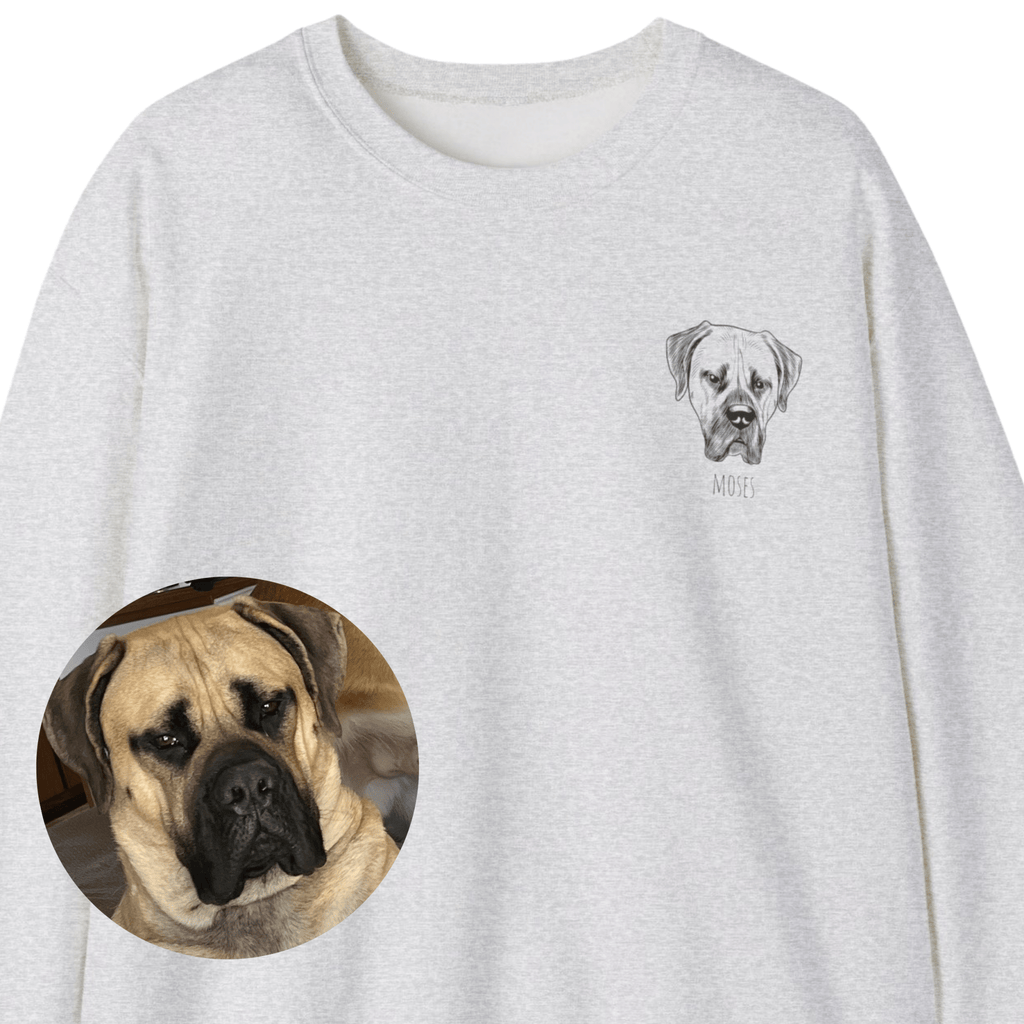Custom Pet Portrait Crewneck Sweatshirt - Bark and Willow