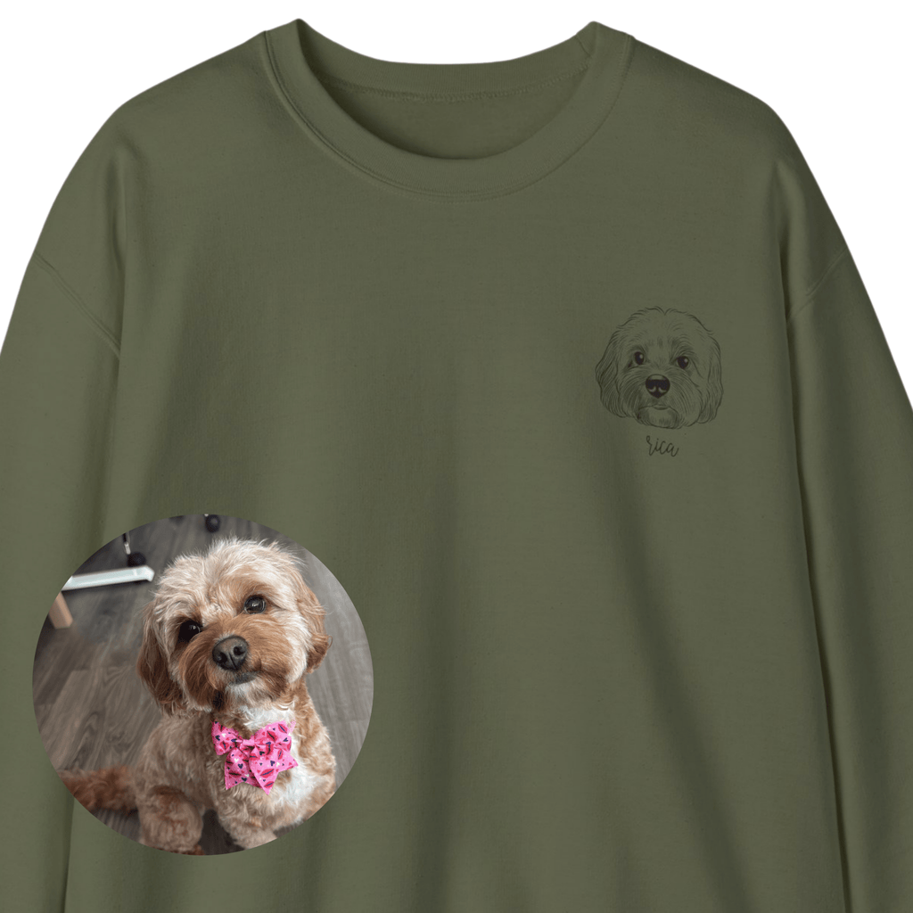 Custom Pet Portrait Crewneck Sweatshirt - Bark and Willow