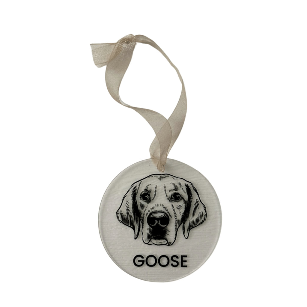 Custom Pet Portrait Frosted Acrylic Ornament - Bark and Willow