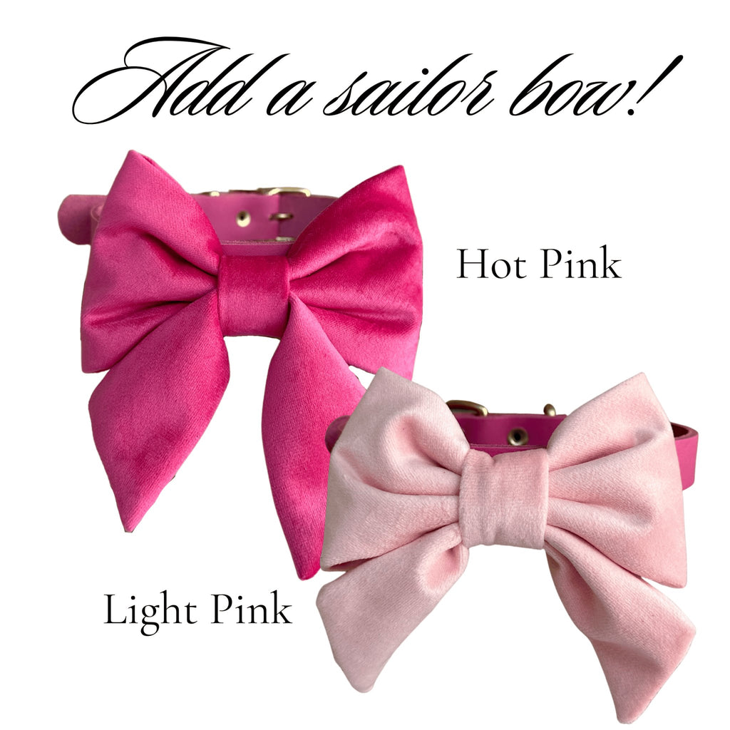 Hot Pink Velvet Sailor Bow - Bark and Willow