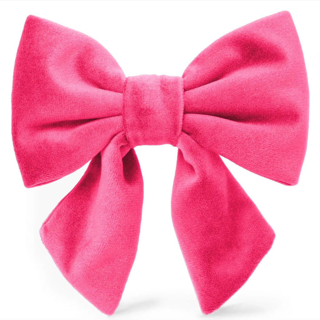 Hot Pink Velvet Sailor Bow - Bark and Willow