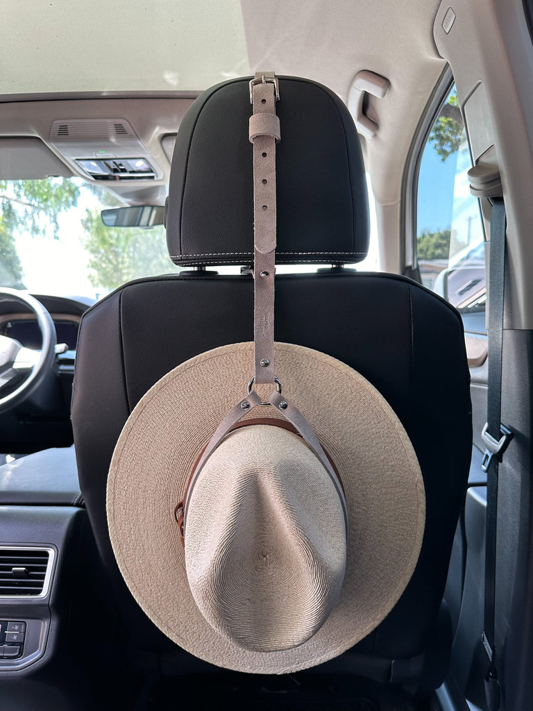 Leather Headrest Hat Holder - Bark and Willow