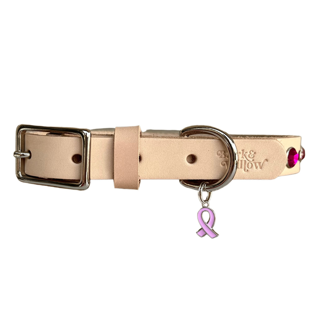 Pretty in Pink Bedazzled Leather Dog Collar - Bark and Willow