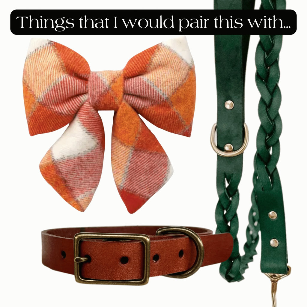 Pumpkin Spice Fall Flannel Sailor Bow - Bark and Willow