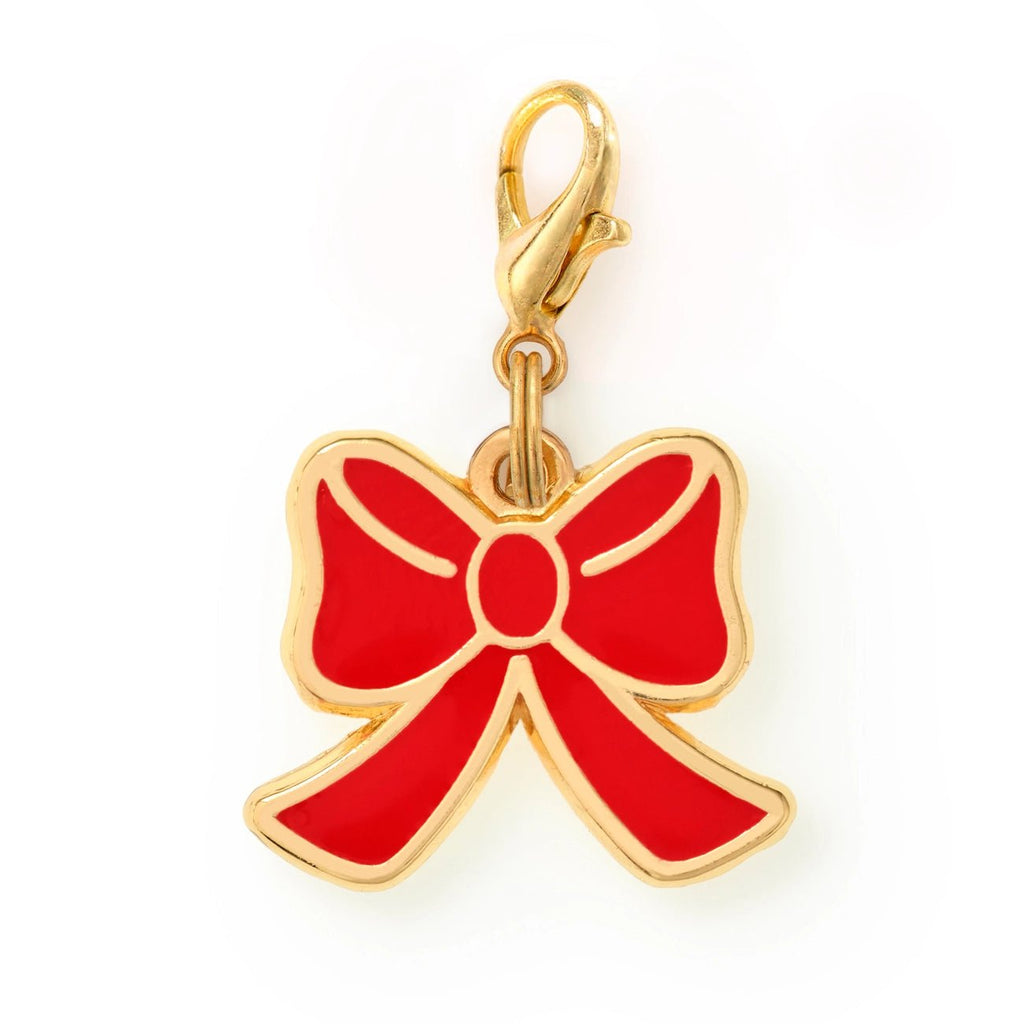 Red Bow Collar Charm - Bark and Willow