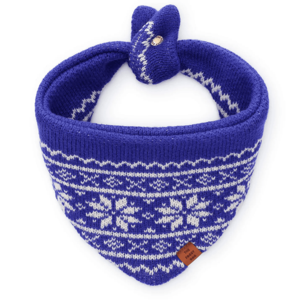 Snow Day Fair Isle Knit Dog Bandana - Bark and Willow