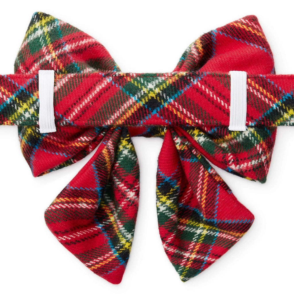 Tartan Plaid Flannel Christmas Lady Dog Bow - Bark and Willow