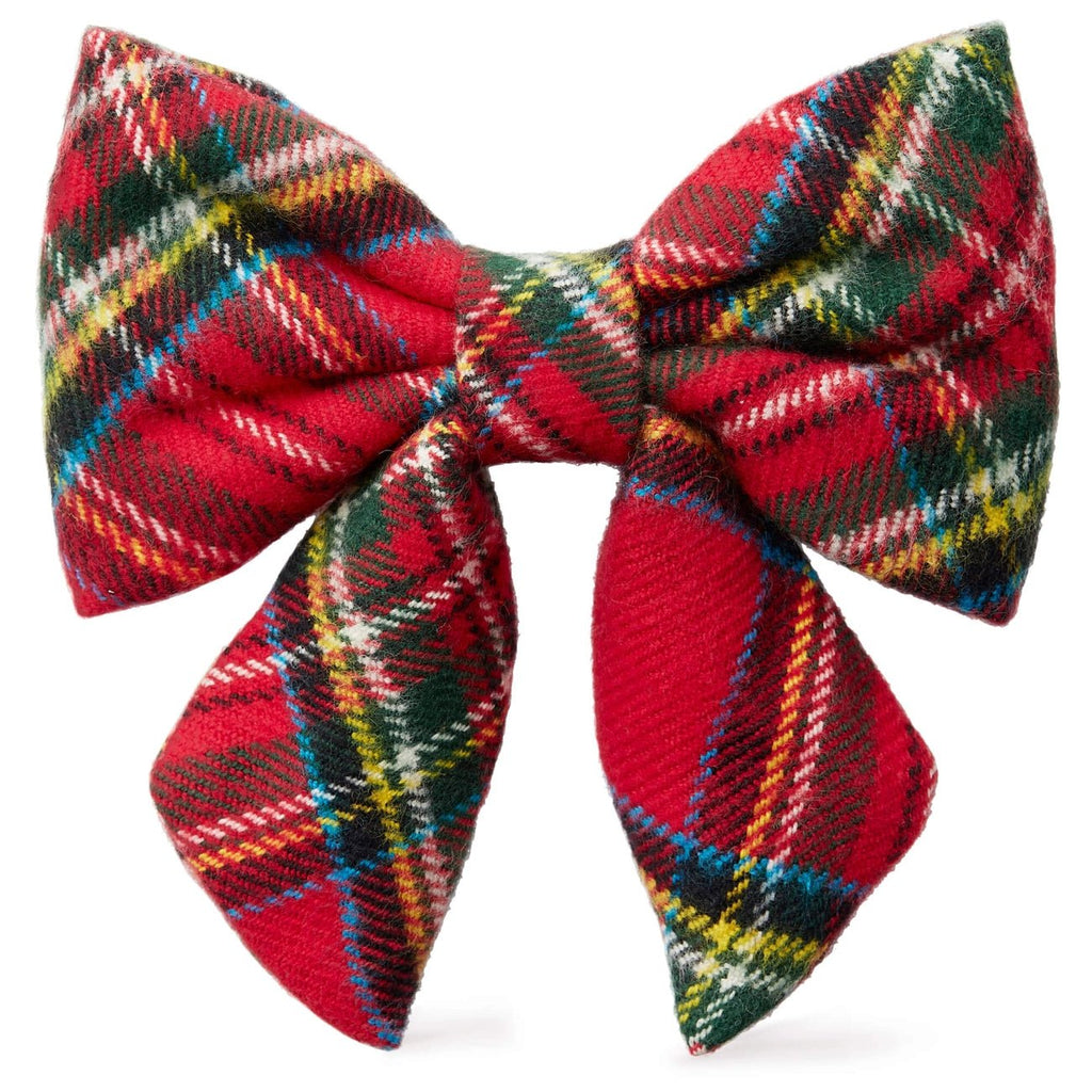 Tartan Plaid Flannel Christmas Lady Dog Bow - Bark and Willow