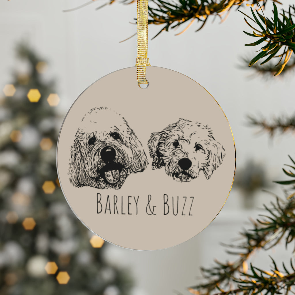 Custom Pet Portrait Acrylic Ornament - Bark and Willow