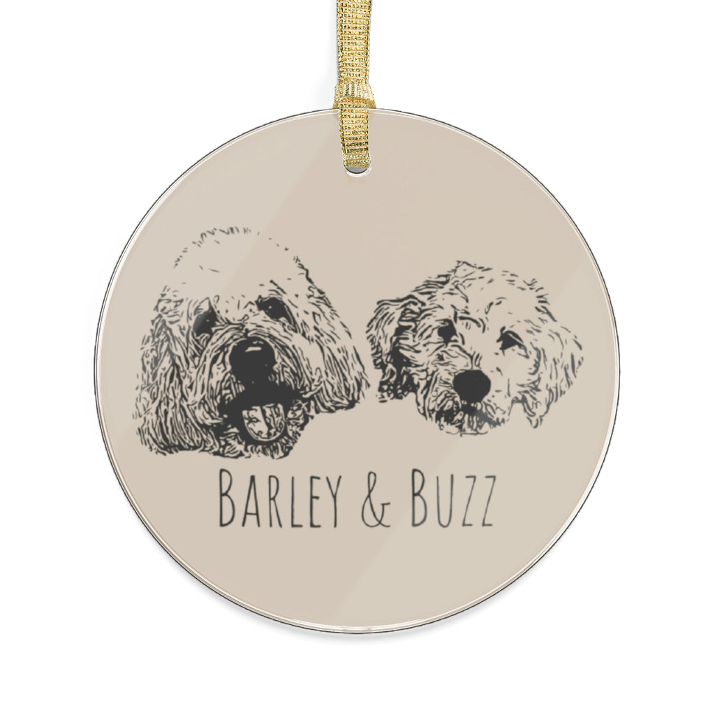 Custom Pet Portrait Acrylic Ornament - Bark and Willow